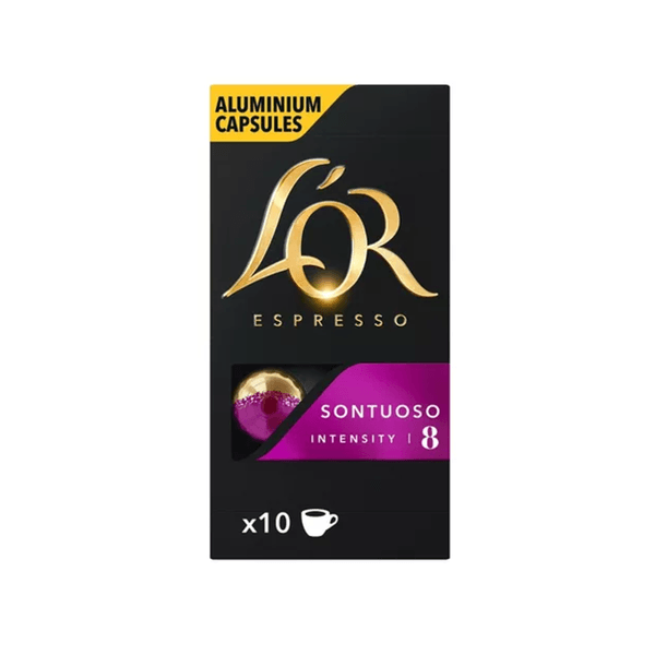 Café em Cápsulas Espresso L'OR Sontuoso Intensity 8 Contém 10 Unidades