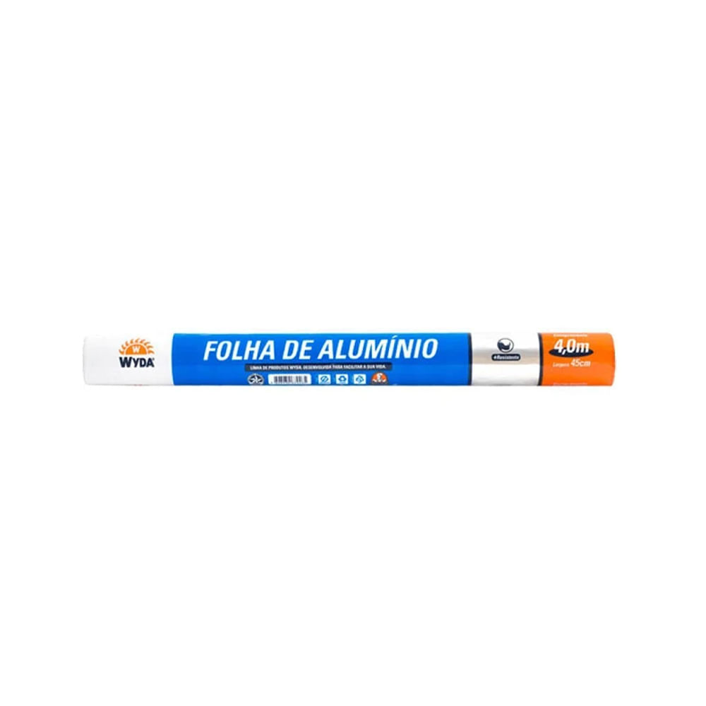 Folha de Alumínio WYDA Rolo 4mx45cm