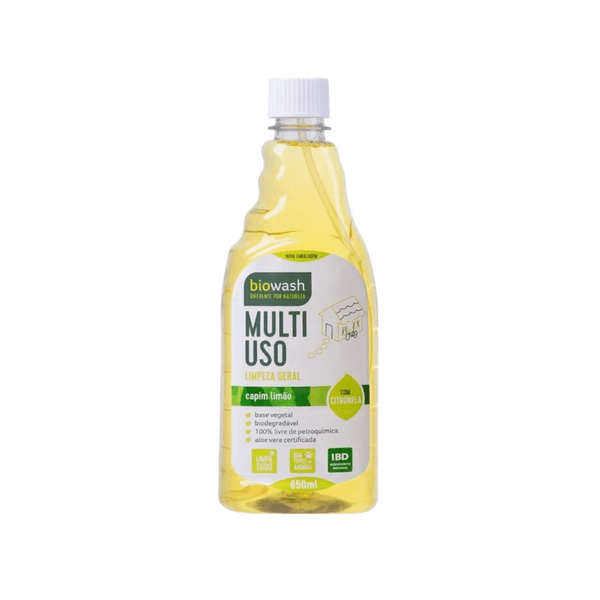 Detergente Líquido MultiUso BioWash Capim Limão Embalagem 650ml