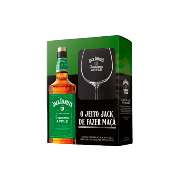 Kit Whisky Jack Daniel's Apple Contém 1 Taça + Garrafa 1L