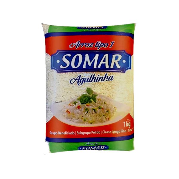 Arroz Longo Fino SOMAR tipo 1 Agulhinhas pacote 1kg