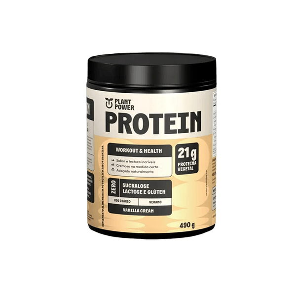 Suplemento Alimentar Plant Power Protein 21g Vanilla Cream Pote 490g