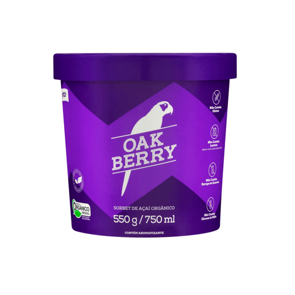 Sorvete Cremoso de Açaí Oakberry Orgânica Pote 750ml