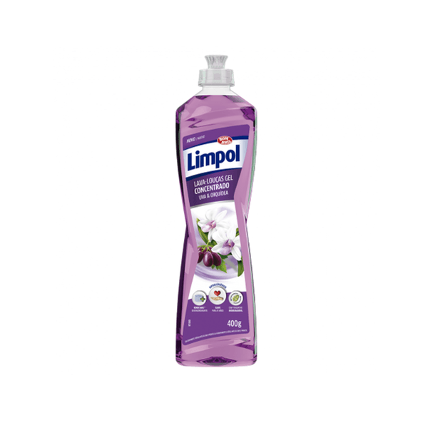 Detergente Lava Louça em Gel Limpol Uva Orquídea Embalagem 400ml