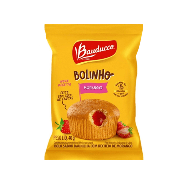 Bolinho Recheado Bauducco Morango Embalagem 40g