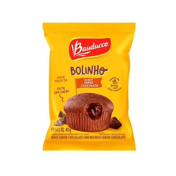 Bolinho Recheado Bauducco Duplo Chocolate Embalagem 40g