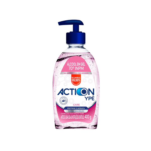 Álcool em Gel 70 INPM Antisséptico Action Ypê Care Embalagem 400g