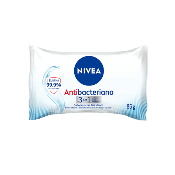 Sabonete Em Barra Nivea Antibacteriano 3 em 1 Embalagem 85g