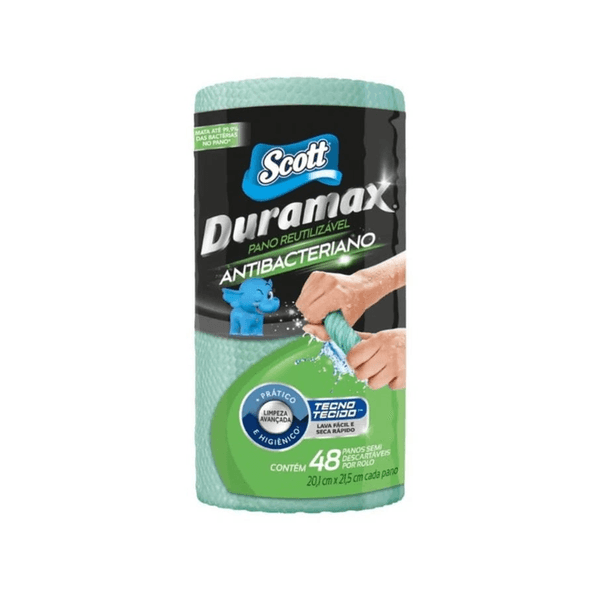 Pano Multiuso Scott Duramax Rolo Antibacteriano Rolo Contém 48 Unidades