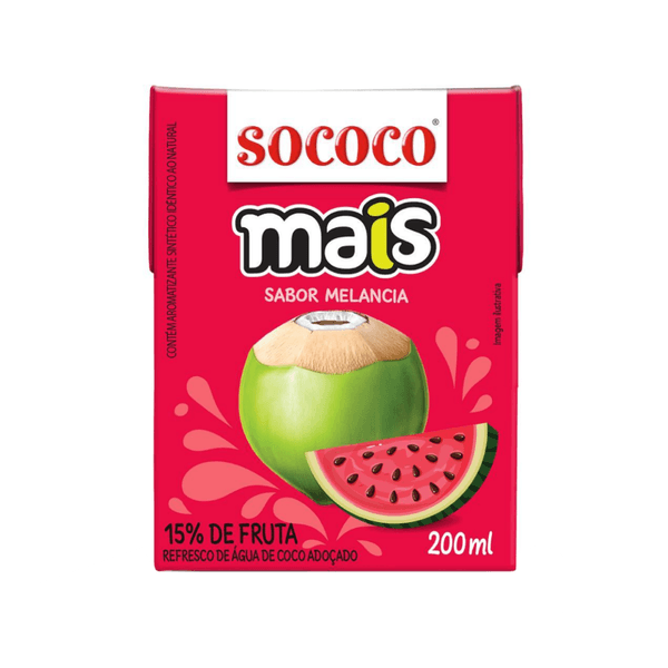 Água de Coco Sococo Sabor Melancia Caixinha 200ml