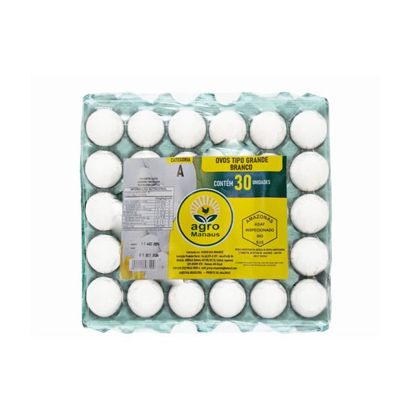 Ovos Extras AGRO MANAUS Branco Bandeja 30un