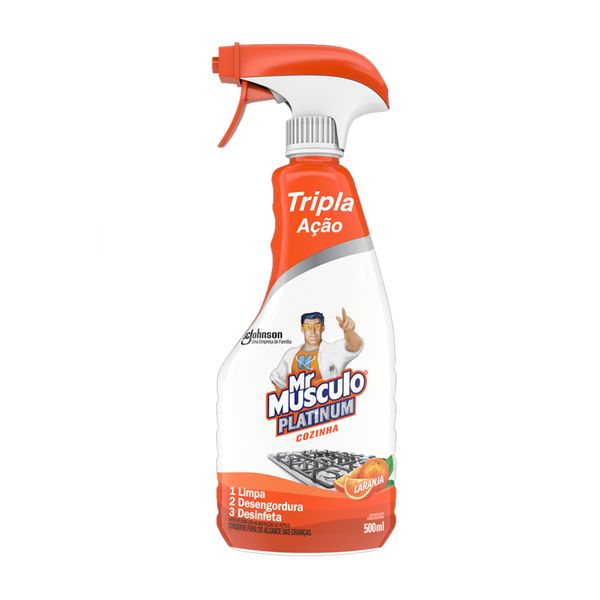 Desinfetante Platinum MR MÚSCULO Tripla Ação Laranja Aparelho 500ml