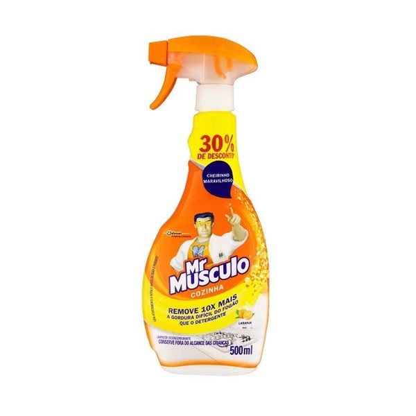 Limpador Desengordurante Cozinha Laranja MR MÚSCULO Borrifador Grátis 30% de Desconto Frasco 500ml