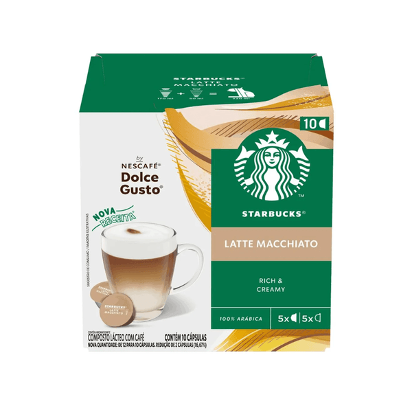 Café em Cápsula Starbucks Latte Macchiato Starbucks Contém 10 Unidades Caixa 107,5g