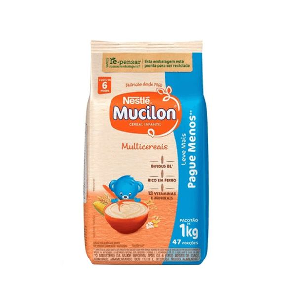 Mingau MUCILON NESTLÉ Multicereais Sachê 1kg