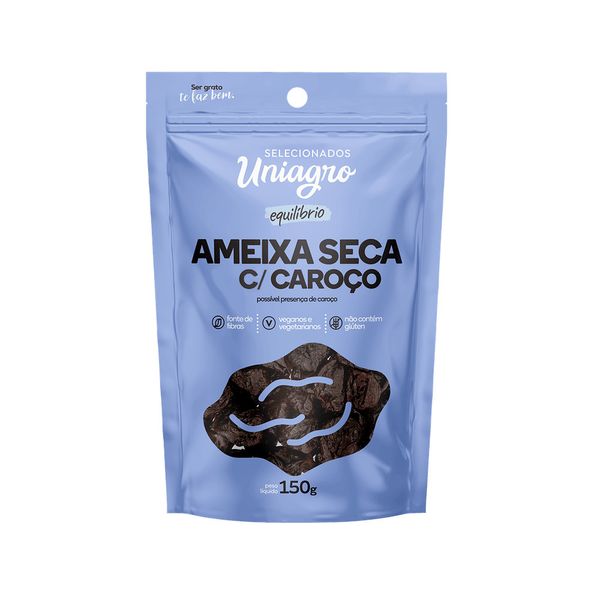 Ameixa Seca Uniagro com Caroço Embalagem 150g