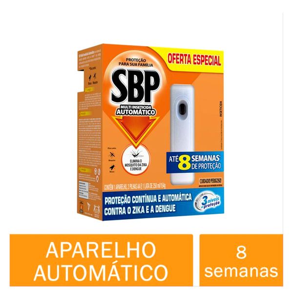 Multi Inseticida Aerossol Automático SBP Aparelho + Refil 250ml - Duração até 8 semanas