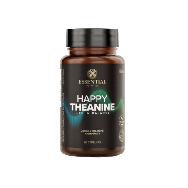 Suplemento Aliimentar Essential Nutrition Happy Theanine Contém 60 Cápsulas