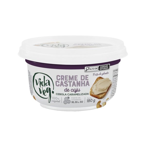 Creme de Castanha de Caju Vida Veg Sabor Cebola Caramelizada Pote 180g