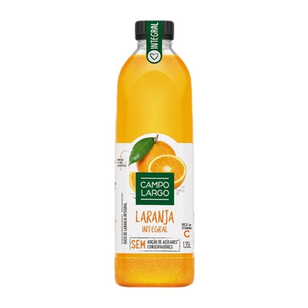 Suco Integral Campo Largo Sabor Laranja Garrafa 1.350ml