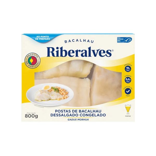 Postas de Bacalhau RIBERALVES Gadus Dessalgado Congelados Caixa 800g