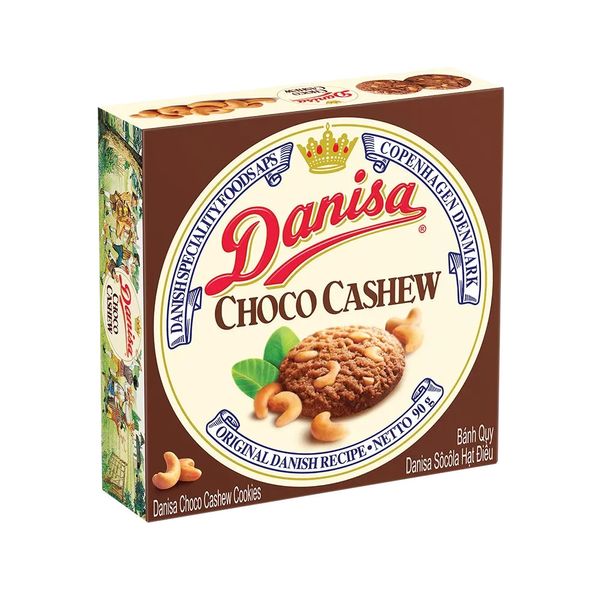 Biscoito Cookies Amanteigado Danisa com Chocolate e Castanha de Caju Lata 90g