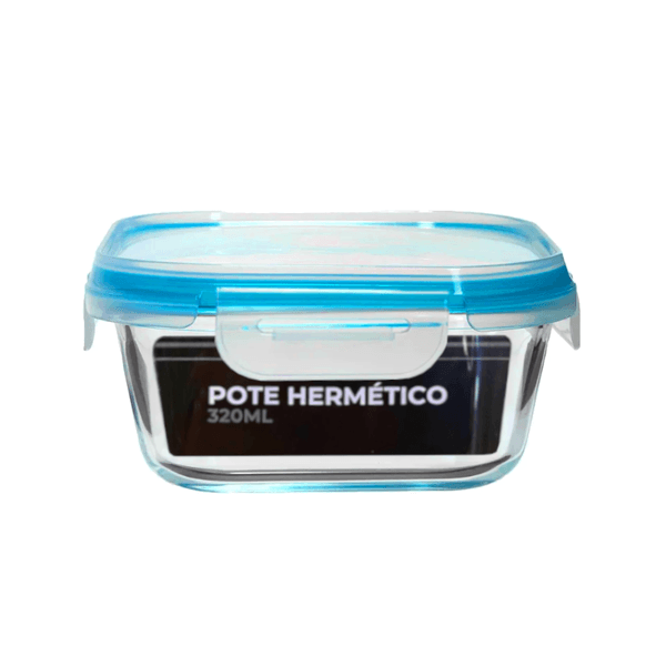 Pote Hermético Quadrado NOVA ERA Vidro 320ml Pote Hérmetico Quadrado NOVA ERA Vidro 320ml