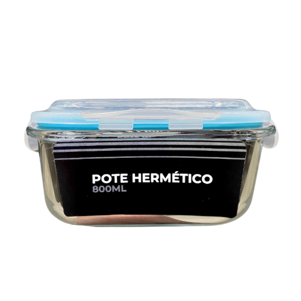 Pote Hermético Quadrado Nova Era Vidro 800ml