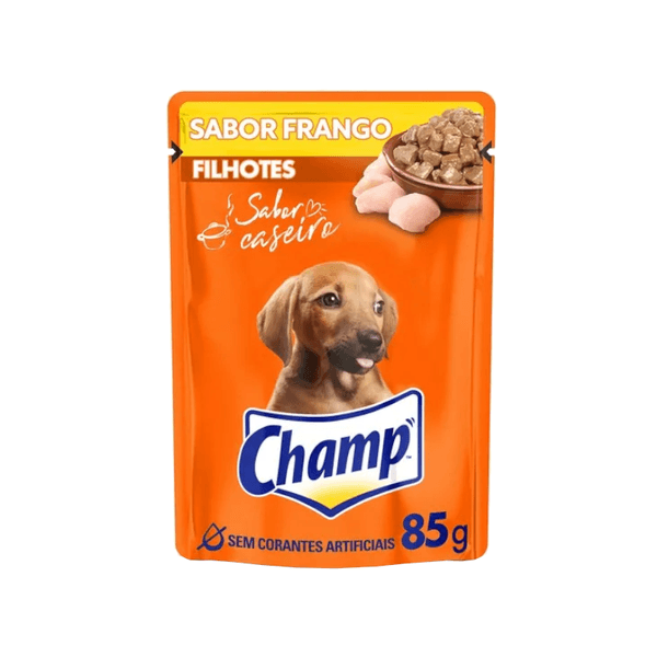 Ração para Cães Filhote CHAMP Frango sachê 85g