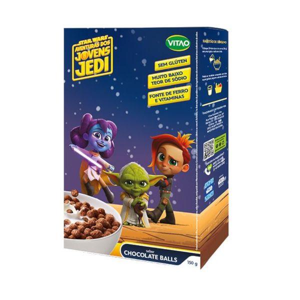 Cereal Matinal Jovens Jedi Vitao Sem Glúten Sabor Chocolate Caixa 150g