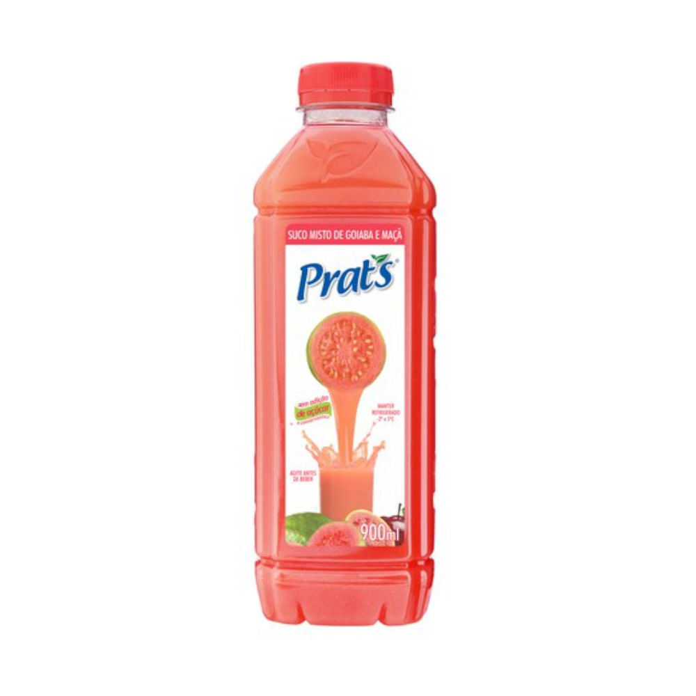 Suco Misto Prat's Sabor Goiaba & Maçã Garrafa 900ml