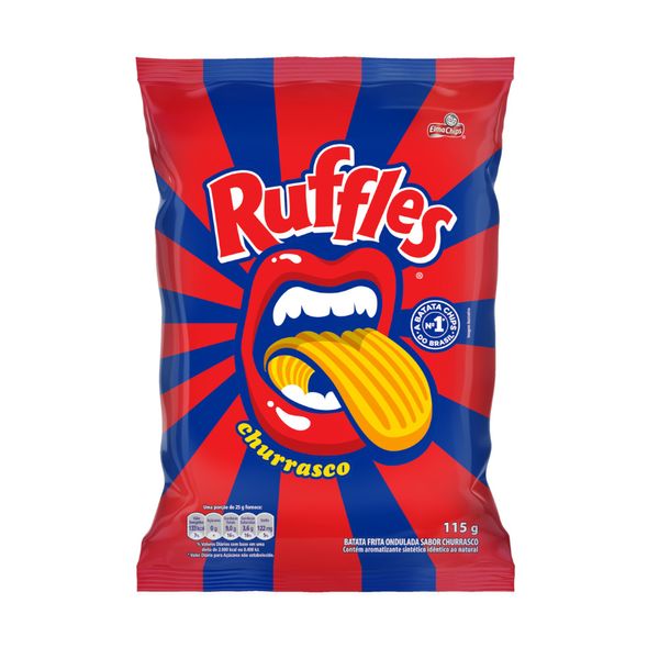 Batata Ruffles Frita Ondulada Elma Chips Sabor Churrasco Embalagem 115g