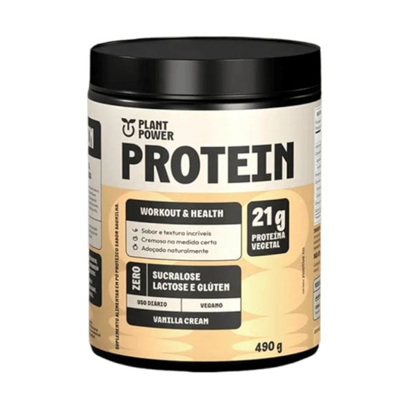 Suplemento Alimentar Plant Power Protein 21g Vanilla Cream Pote 490g