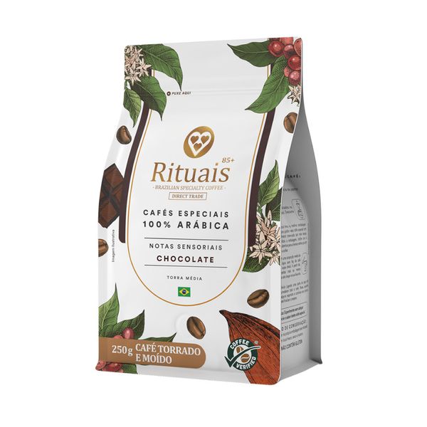 Café Torrado Moído 3 Corações Rituais Chocolate Embalagem 250g