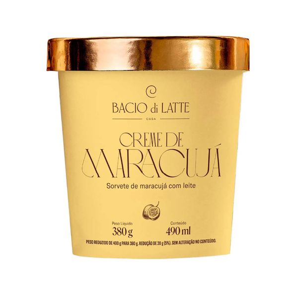 Sorvete Bacio Di Latte Sabor Maracujá Pote 380g