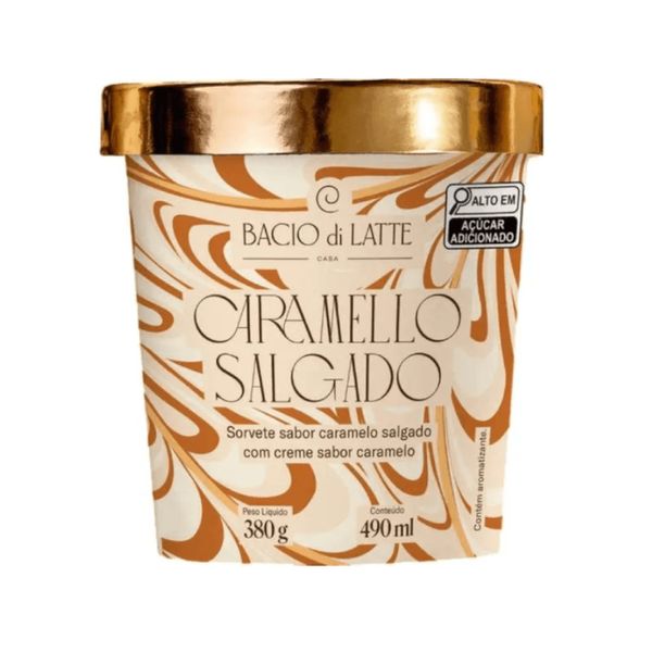 Sorvete Bacio Di Latte Sabor Caramelo Salgado Pote 490ml