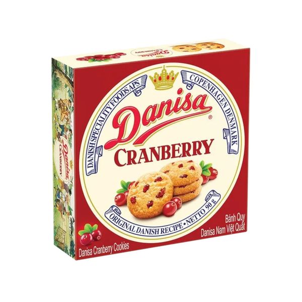 Biscoitos Cookies Amanteigado Danisa com Cranberry Embalagem 90g