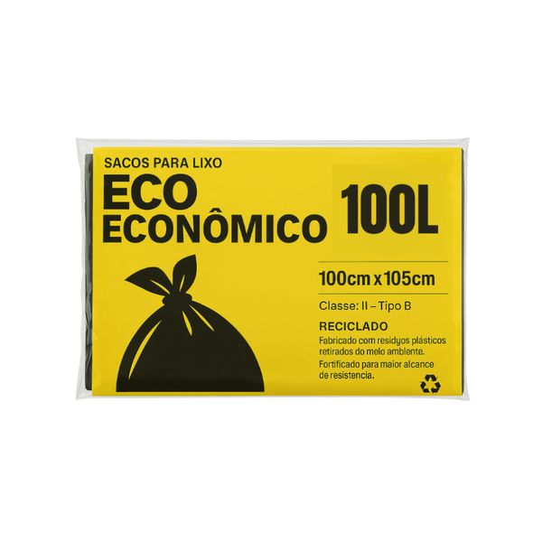 Saco de Lixo ECO ECONÔMICO Pacote 100L 10un