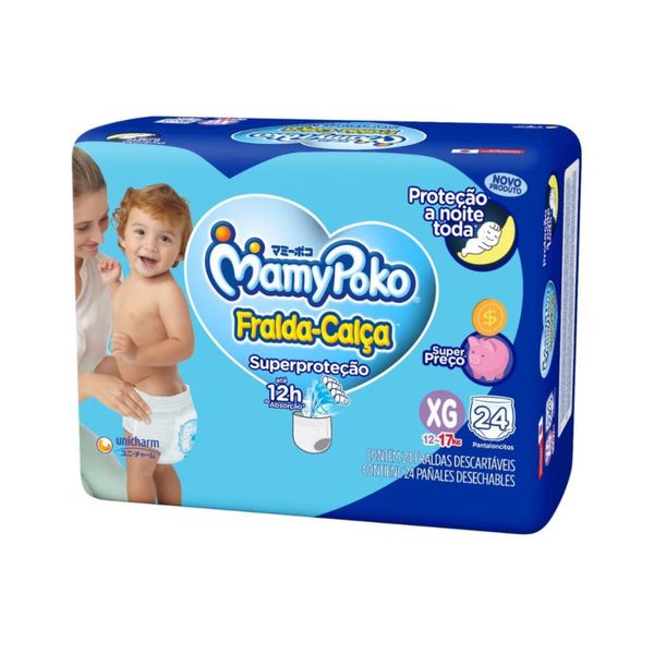 Fralda Calça Descartável Infantil Mamypoko Super Proteção Jumbo Tamanho XG Contem 24 Unidades