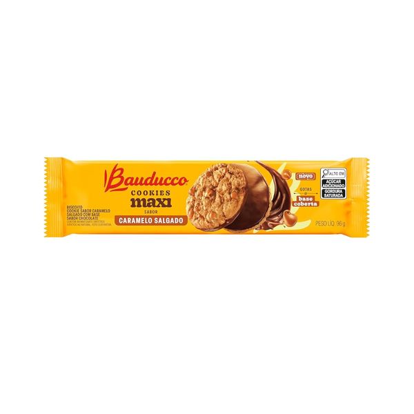 Biscoito Cookies Bauducco Maxi Caramelo Salgado Embalagem 96g