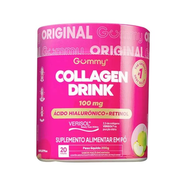 Suplemento Alimentar Collagen Gummy Drink Sabor Maçã Verde Pote 200g