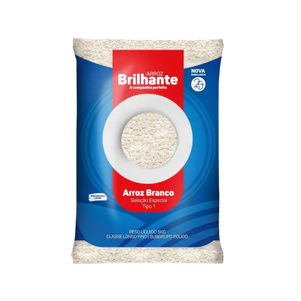 Arroz Branco BRILHANTE Tipo 1 Pacote 1kg