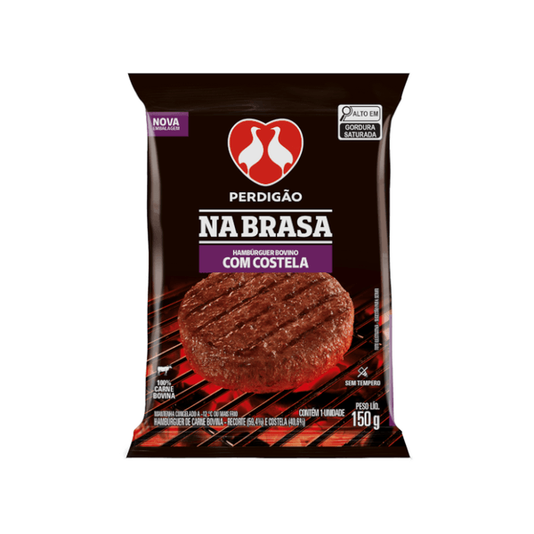 Hambúrguer de Carne Bovina Costela Perdigão na Brasa Pacote 150g