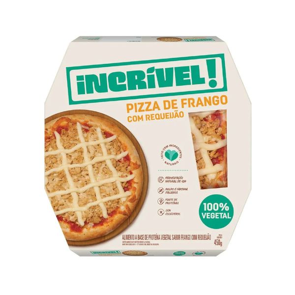 Pizza Incrível 100% Vegetal Frango com Requeijão Caixa 450g