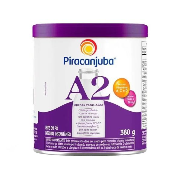 Leite em Pó Integral Instantâneo A2 Piracanjuba Lata 380g