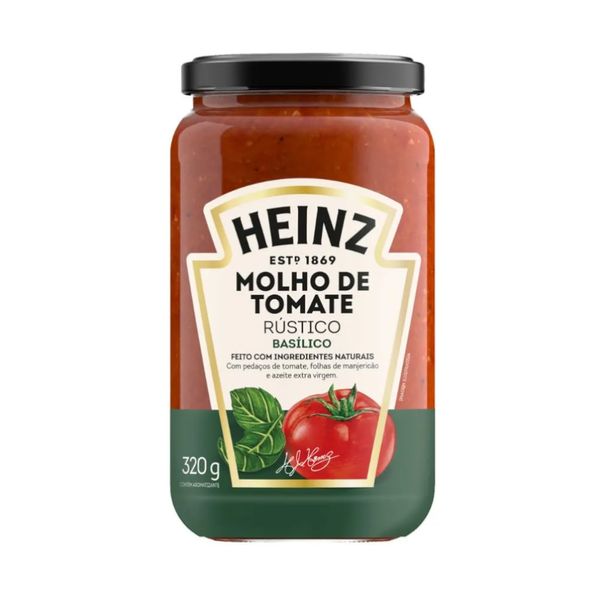Molho de Tomate Basílico Rústico Heinz Pote Vidro 320g