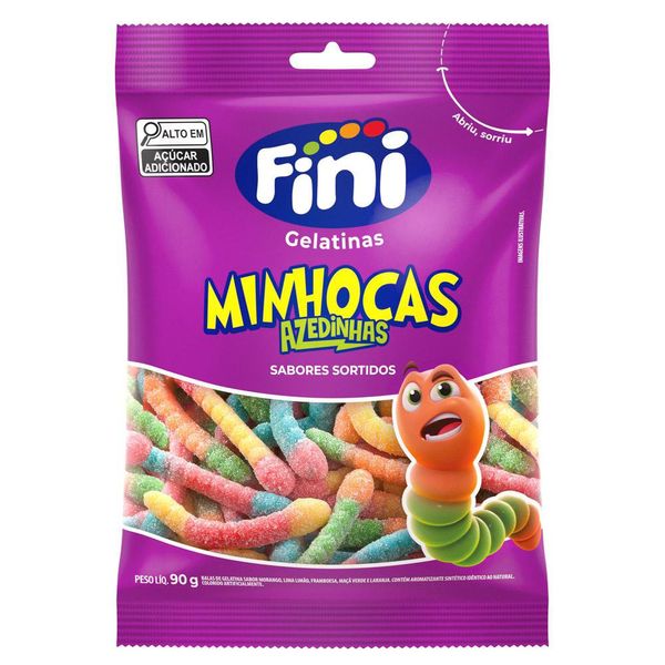 Bala de Gelatina Fini Minhocas Azedinhas 80g