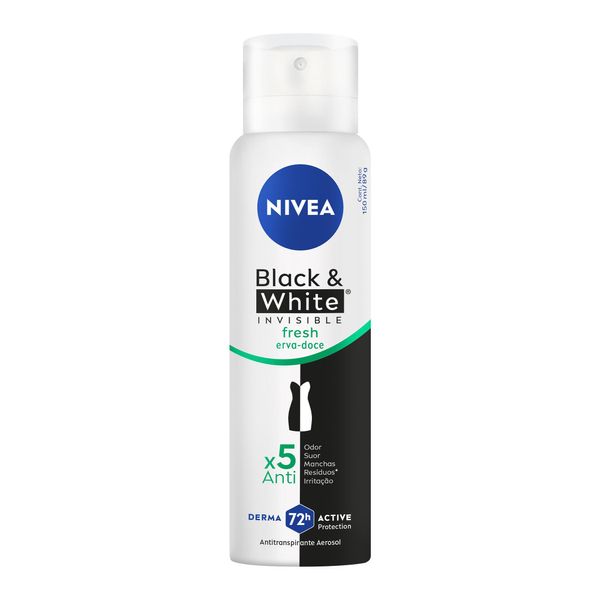 NIVEA Desodorante Aerossol Black & White INVISIBLE Fresh Erva-doce 150ml