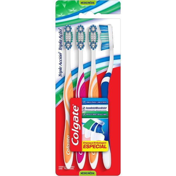Escova de Dente Colgate Tripla Ação 4 unid Promo Embalagem Especial