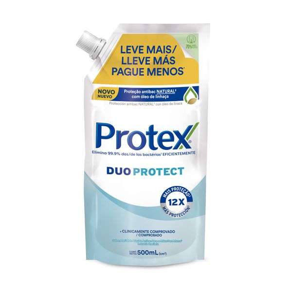 Sabonete Líquido Antibacteriano para as Mãos Protex Duo Protect Duo Protect 500ml Sabonete Líquido para Mãos
